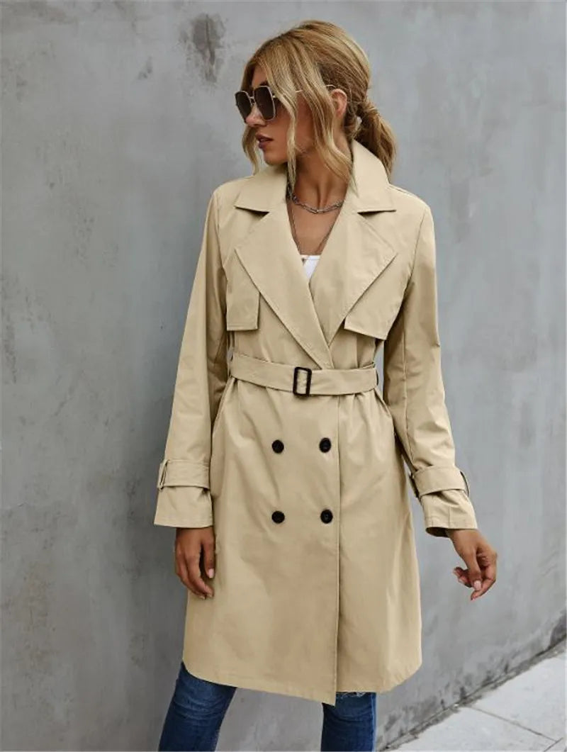 Women's Classic Double Breasted Trench Coat