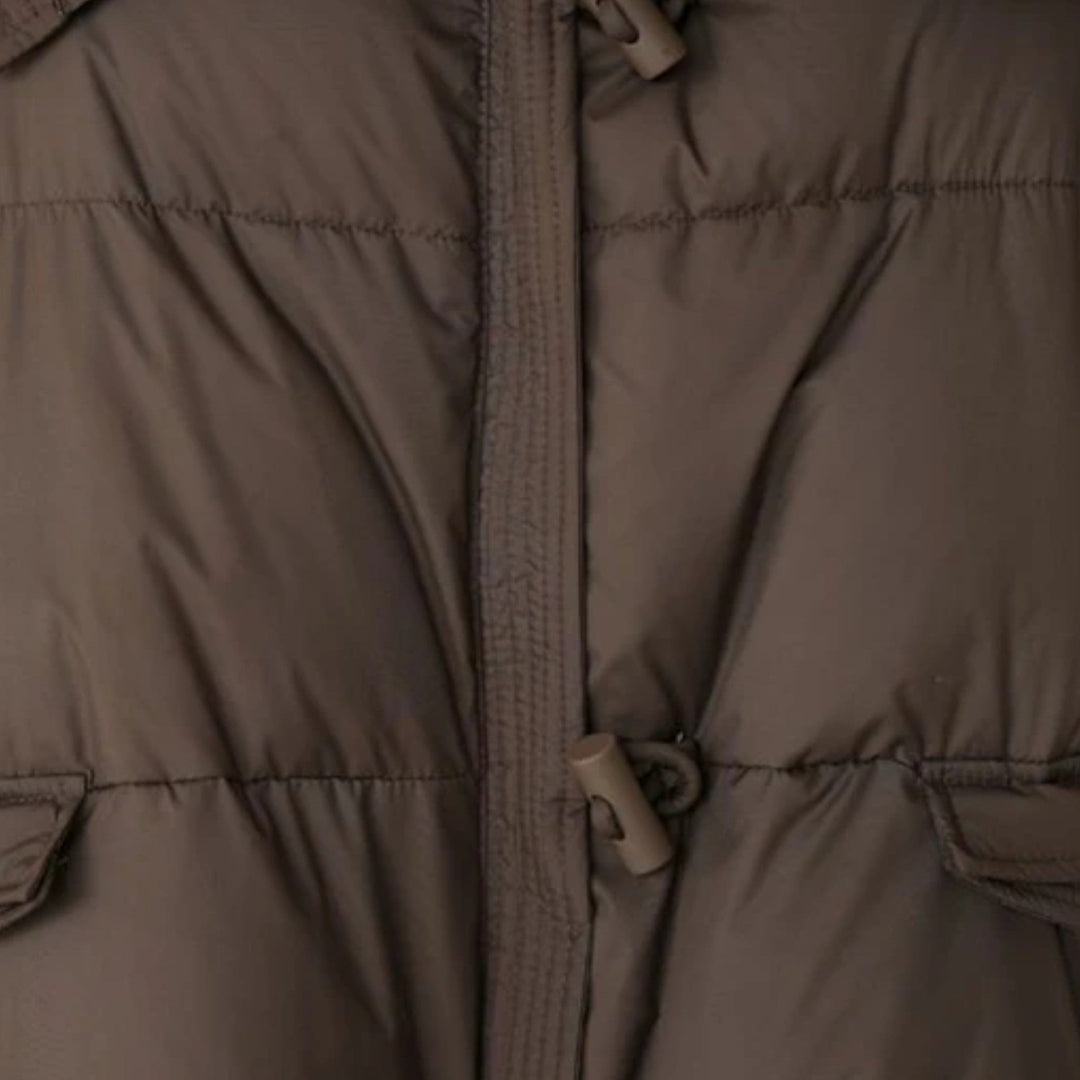 Women's Chic Cropped Zip Up Puffer Jacket with Faux Fur Collar