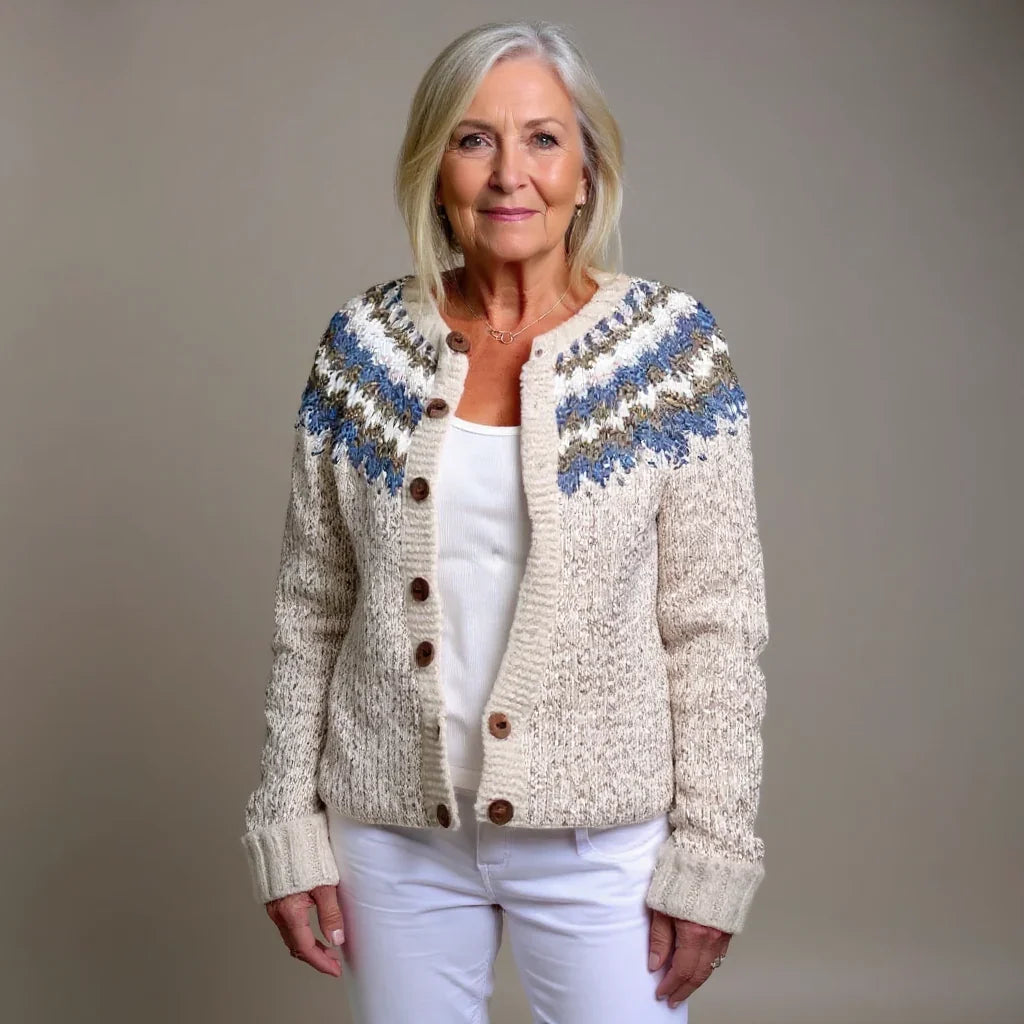Durable Hand-Knit Women's Sweater in Natural Yarn (3)