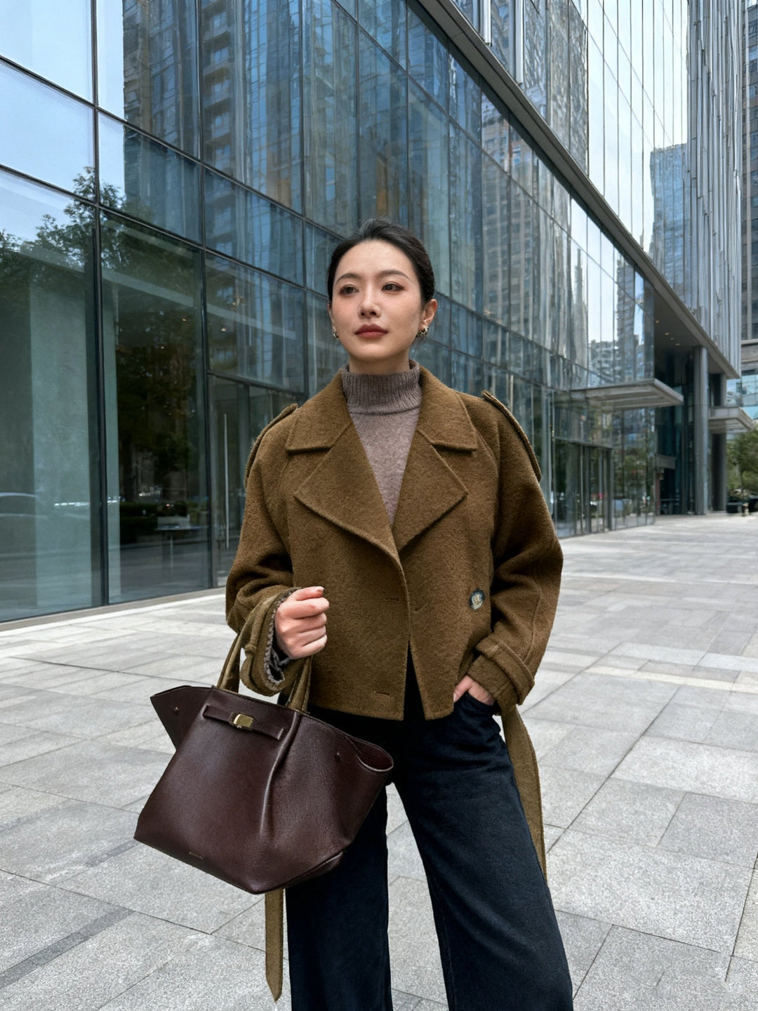 Women's Elegant Wool Pea Coat