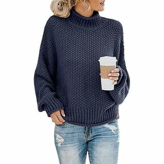 Women's Cosy Oversized Chunky Knit Turtleneck Sweater