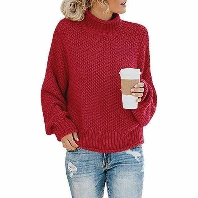 Women's Cosy Oversized Chunky Knit Turtleneck Sweater