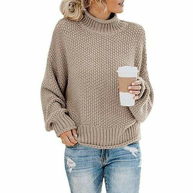 Women's Cosy Oversized Chunky Knit Turtleneck Sweater