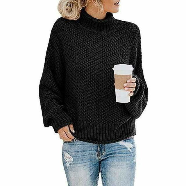 Women's Cosy Oversized Chunky Knit Turtleneck Sweater