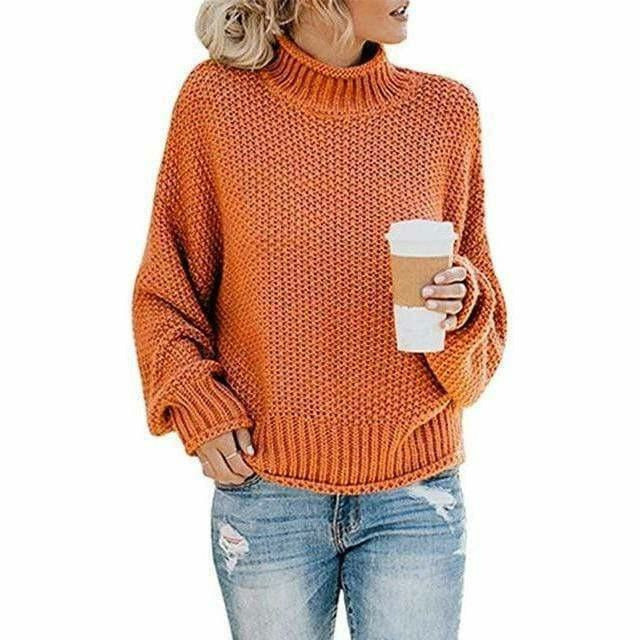 Women's Cosy Oversized Chunky Knit Turtleneck Sweater
