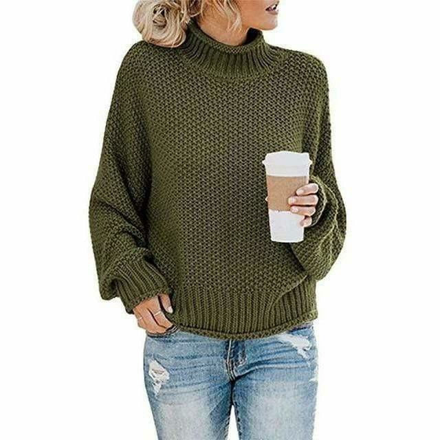 Women's Cosy Oversized Chunky Knit Turtleneck Sweater