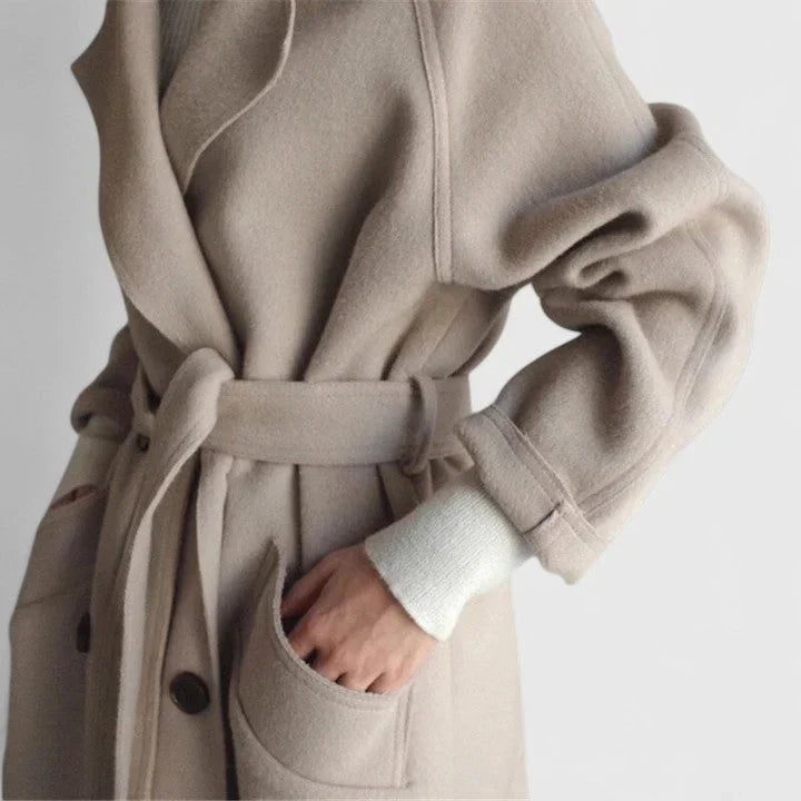 Women's Lightweight Double-Breasted Long Coat