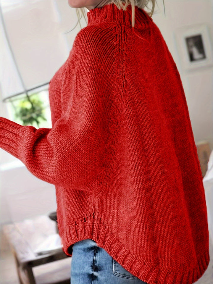 Women's Timeless Cable Knit Mock Neck Sweater