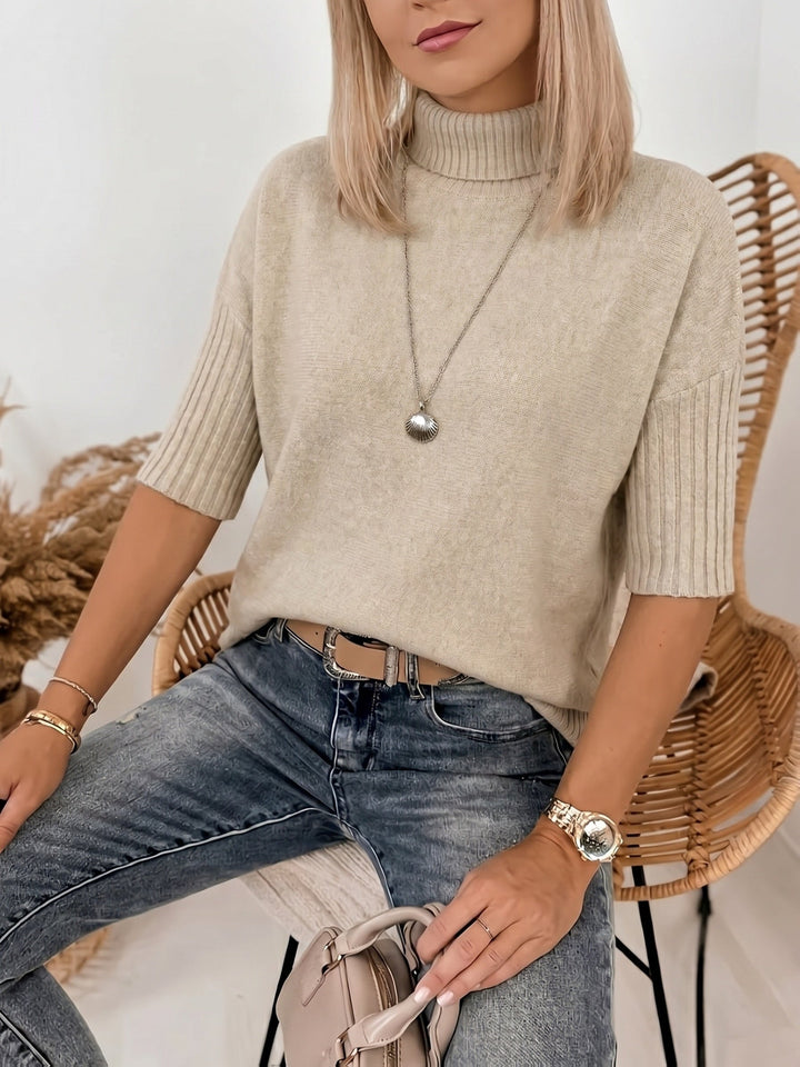 Women's Cozy Ribbed Knit Turtleneck Oversized Sweater