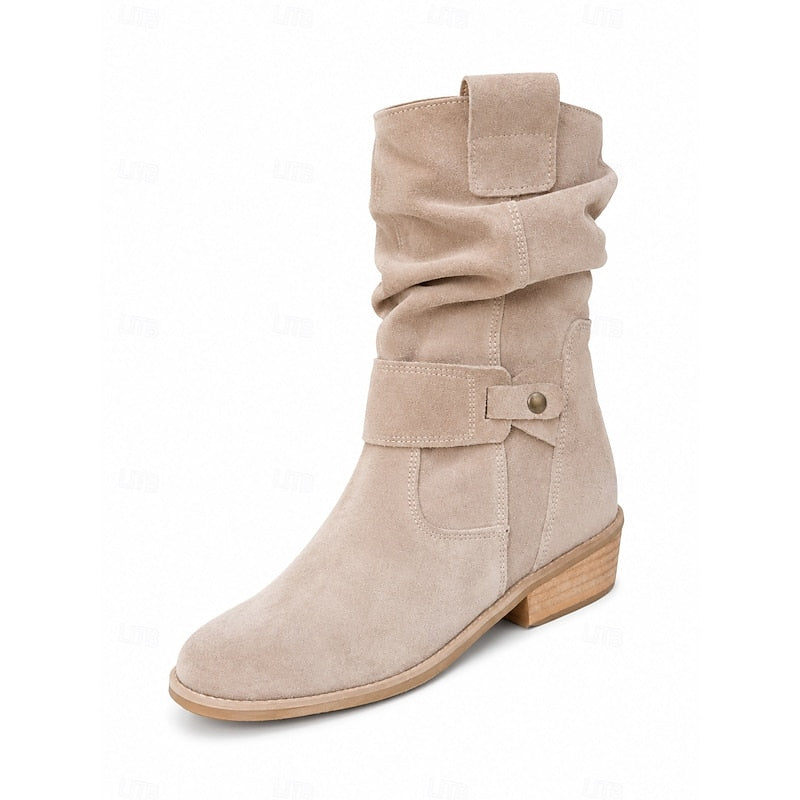 Women's Effortless Suede Ankle Boots with Block Heel