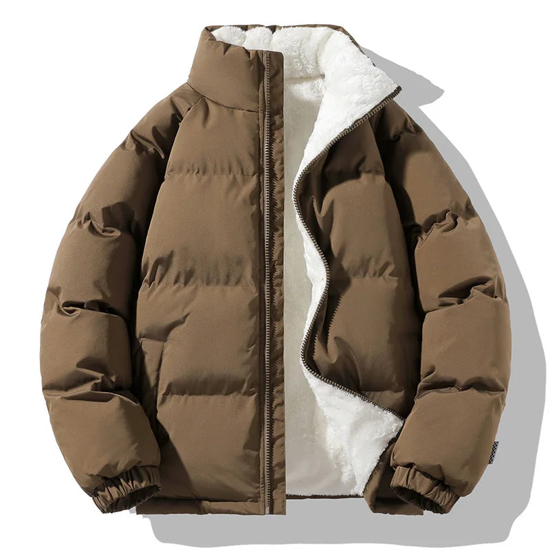 Men's Warm Quilted Mock Neck Puffer Jacket