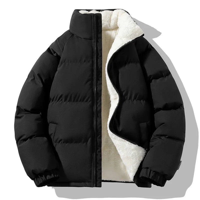 Men's Warm Quilted Mock Neck Puffer Jacket