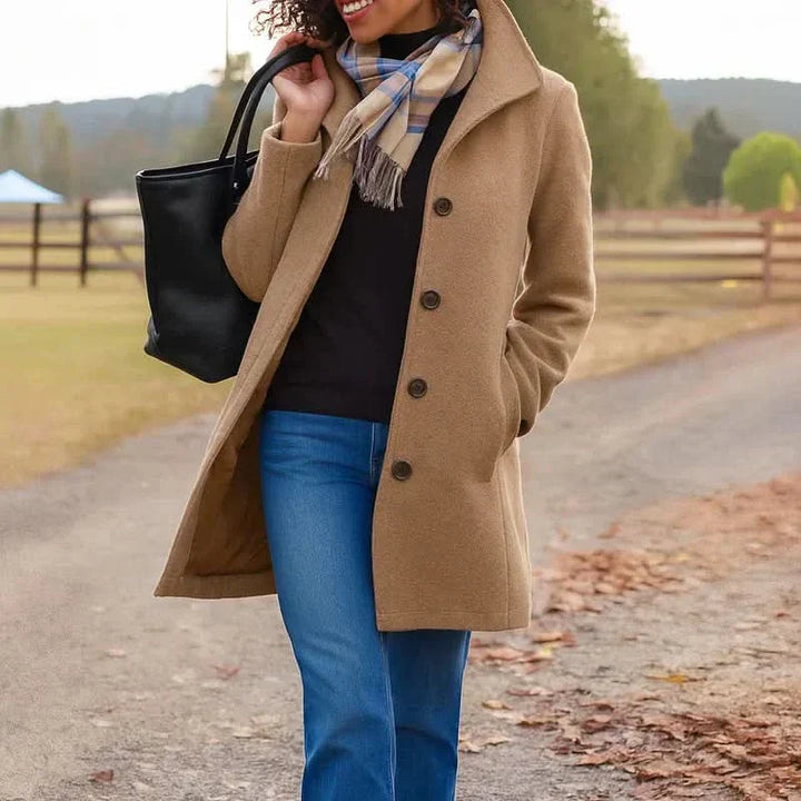 Women's Elegant Camel Long Coat