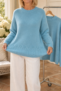 Women's Graceful Cable Knit Crewneck Sweater