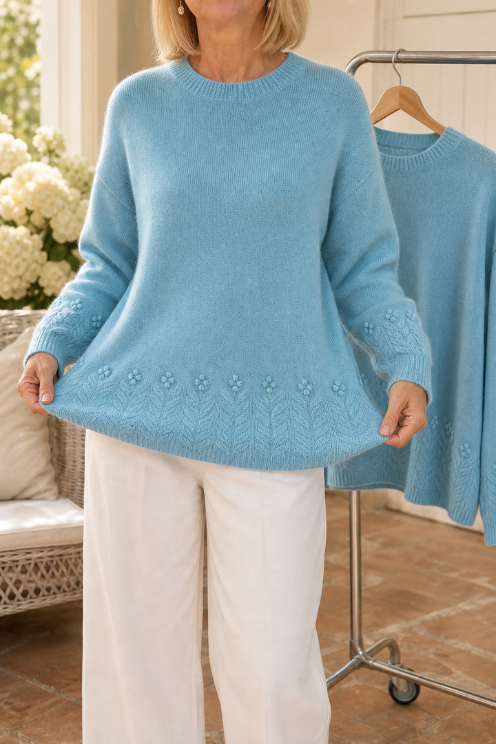 Women's Graceful Cable Knit Crewneck Sweater
