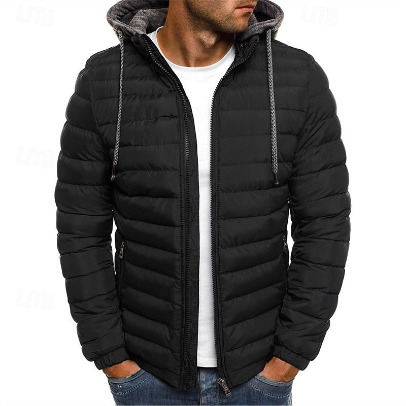 Men's Contemporary Hooded Quilted Puffer Jacket