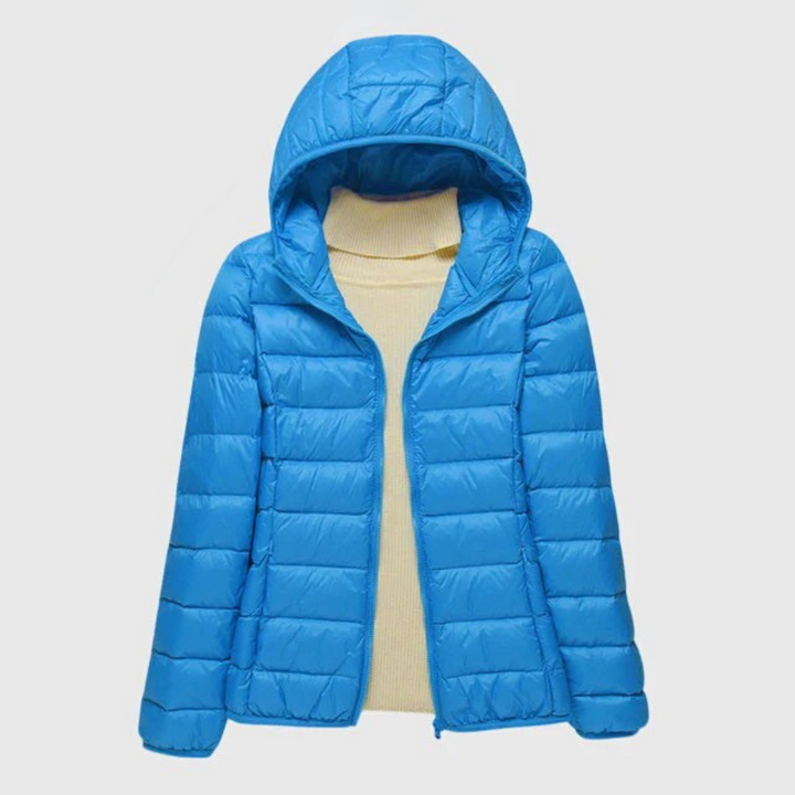 Women's Lightweight Quilted Puffer Jacket with Zip-Up Front