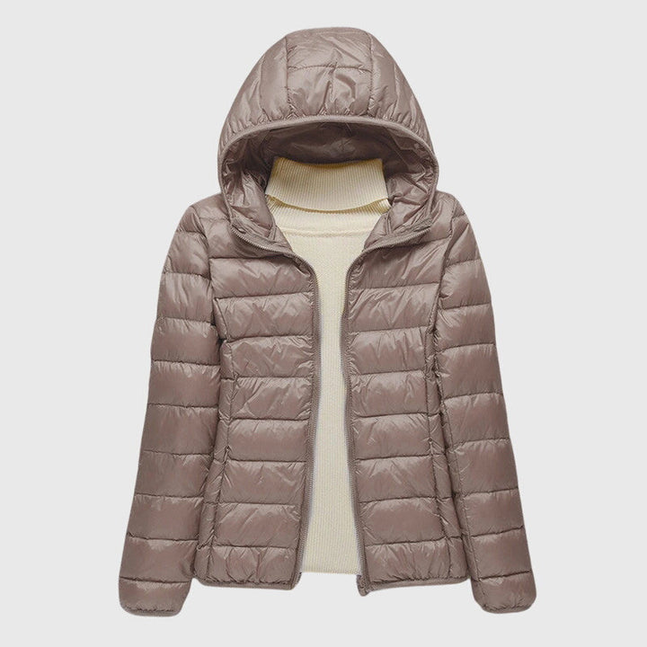 Women's Lightweight Quilted Puffer Jacket with Zip-Up Front