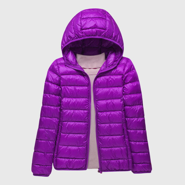 Women's Lightweight Quilted Puffer Jacket with Zip-Up Front