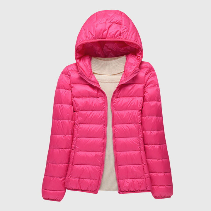 Women's Lightweight Quilted Puffer Jacket with Zip-Up Front