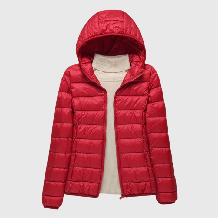 Women's Lightweight Quilted Puffer Jacket with Zip-Up Front