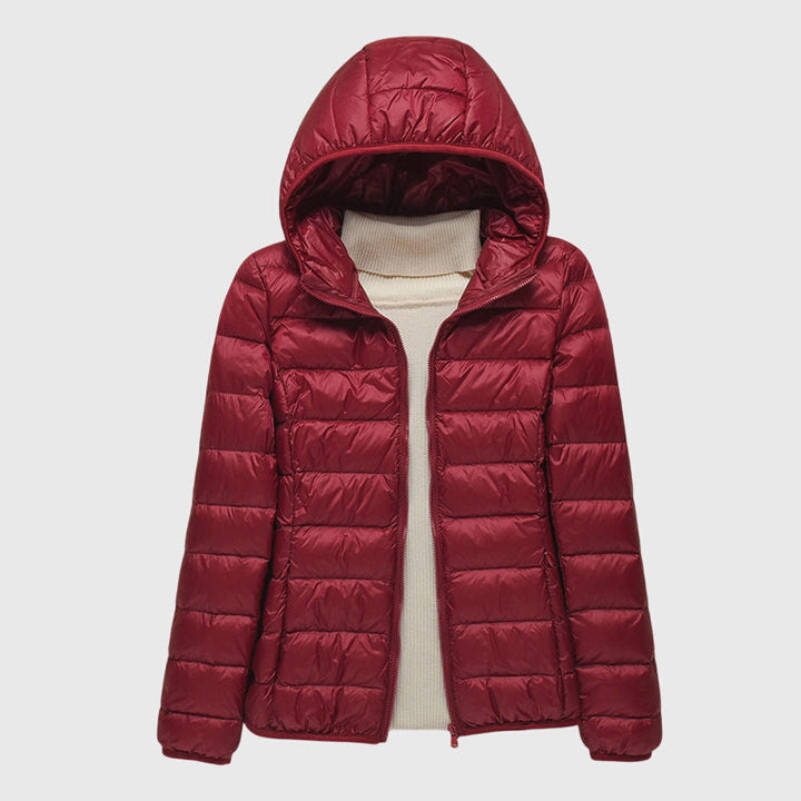 Women's Lightweight Quilted Puffer Jacket with Zip-Up Front
