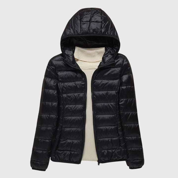 Women's Lightweight Quilted Puffer Jacket with Zip-Up Front