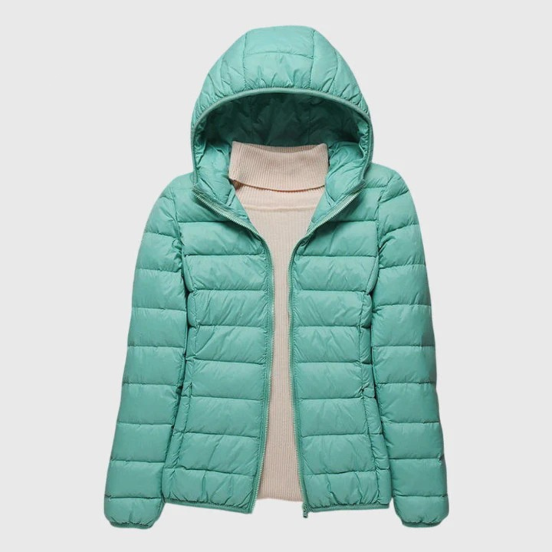 Women's Lightweight Quilted Puffer Jacket with Zip-Up Front