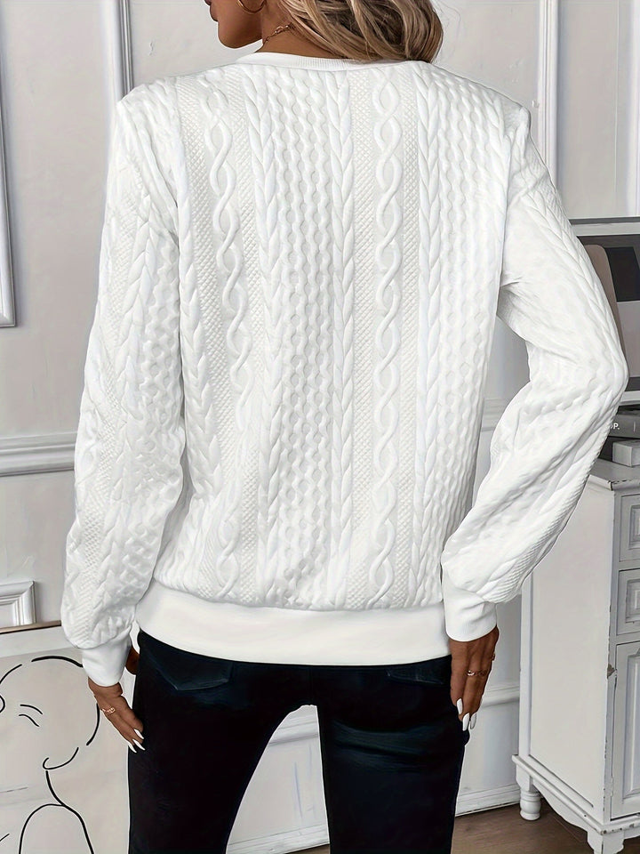 Women's Stylish Cable Knit Quarter Zip Sweater