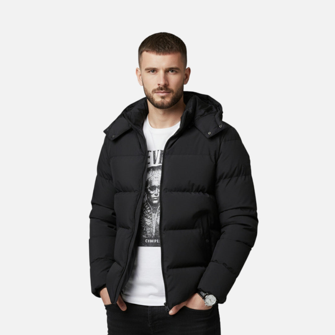 Men's Lightweight Down Quilted Hooded Puffer Jacket