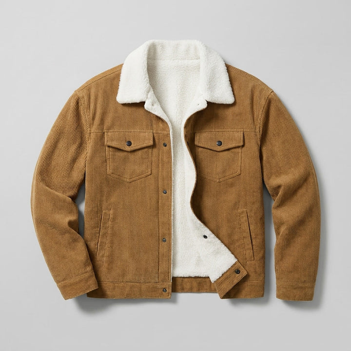 Men's Classic Corduroy Winter Jacket in Brown 1