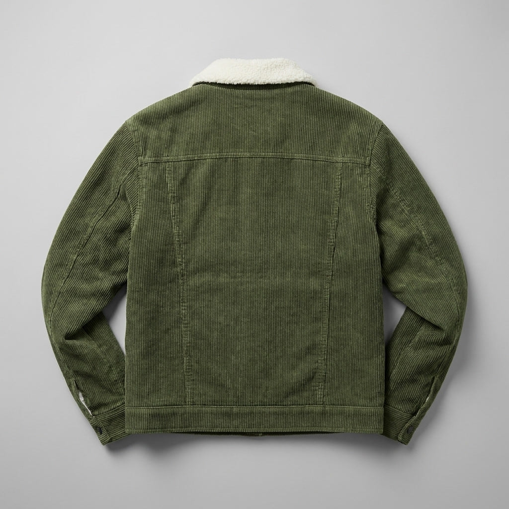 Men's Classic Corduroy Winter Jacket in Green 3