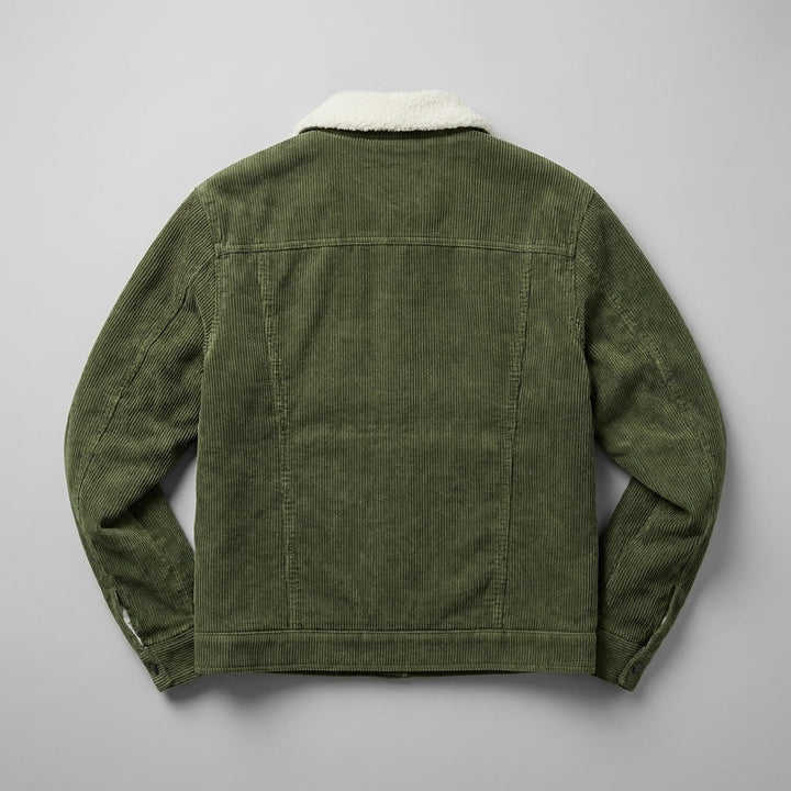 Men's Classic Corduroy Winter Jacket in Green 3
