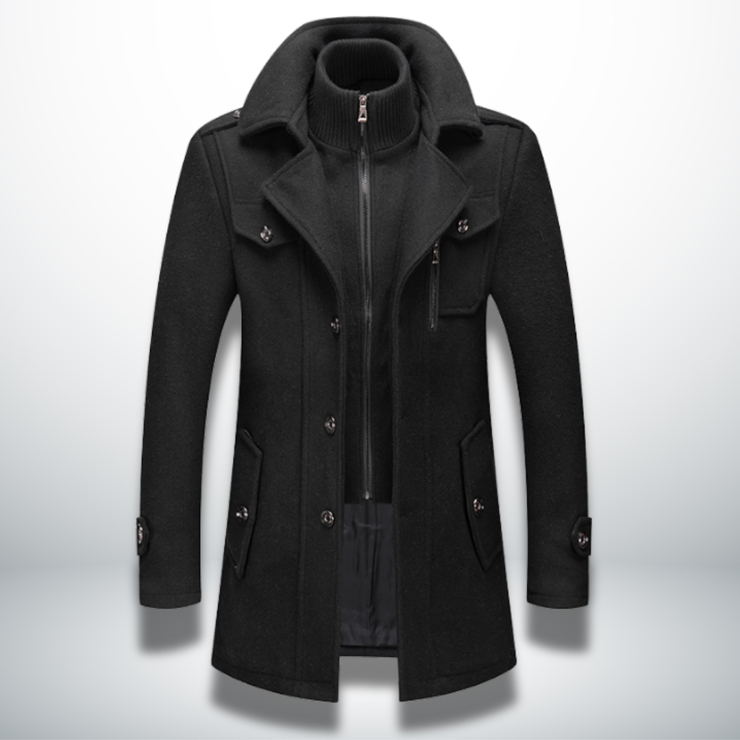 Men's Elegant Coat Jacket for Office and Casual in Black