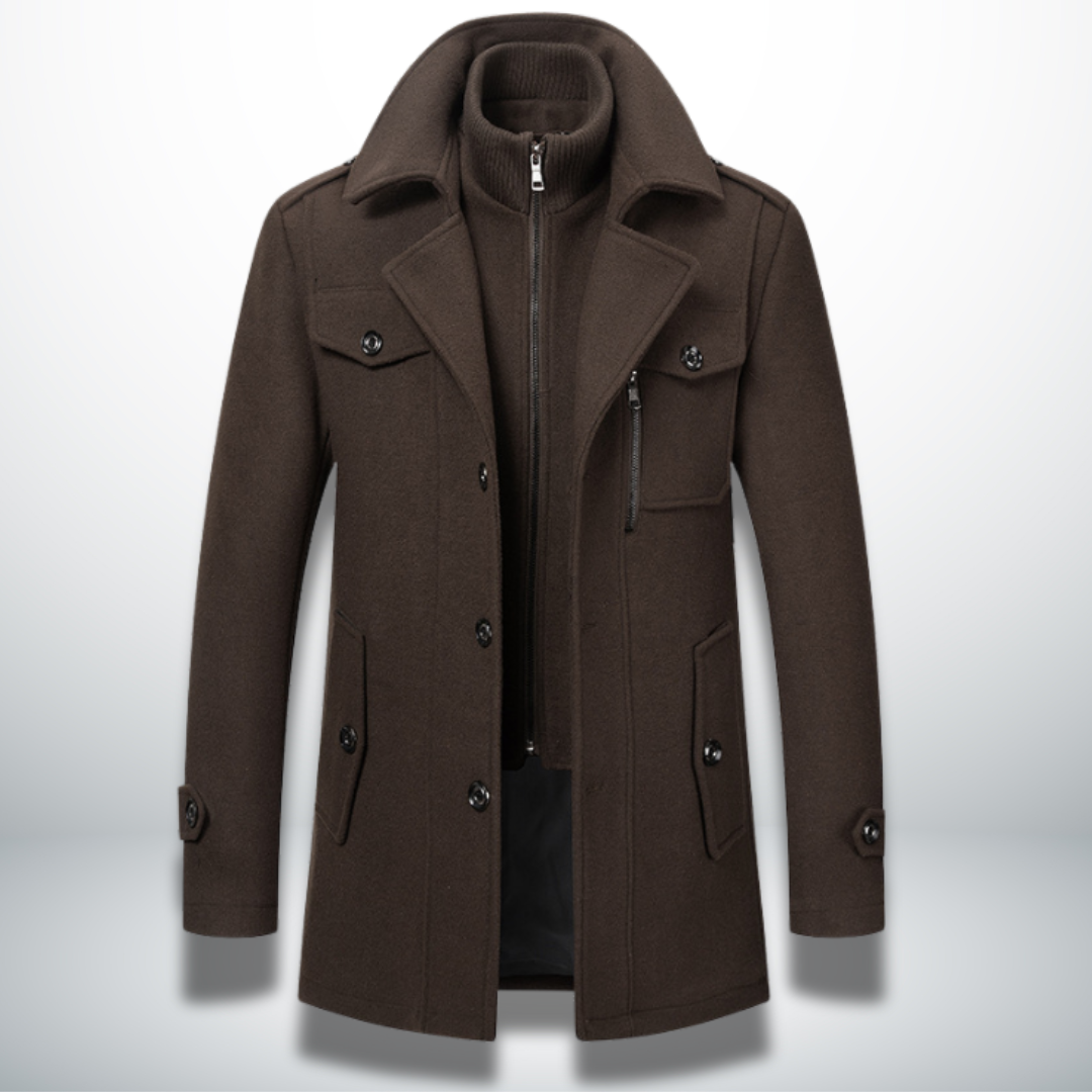 Men's Elegant Coat Jacket for Office and Casual in Braun 2
