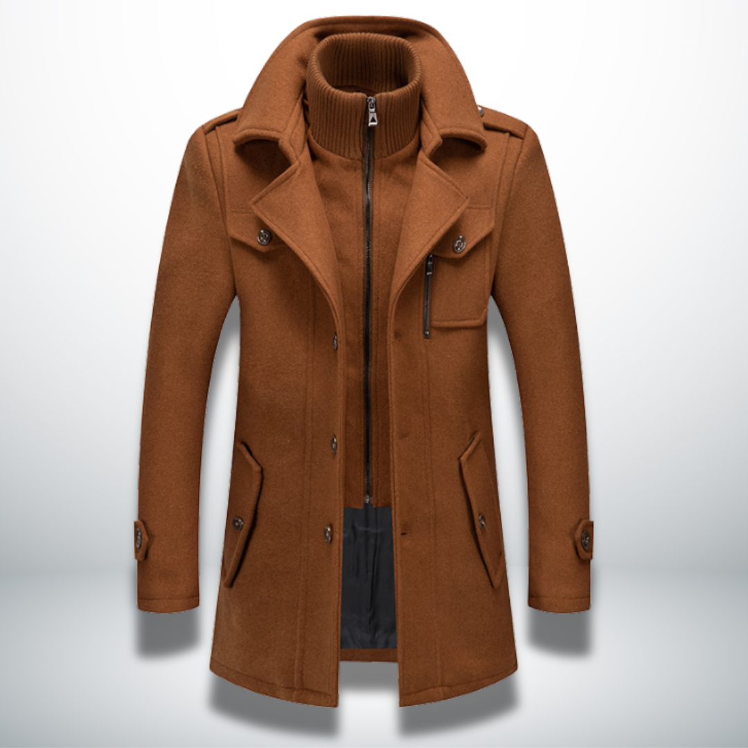 Men's Elegant Coat Jacket for Office and Casual in Brown