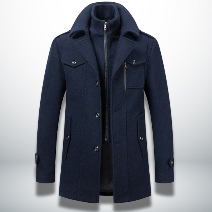 Men's Elegant Coat Jacket for Office and Casual in Dark Blue