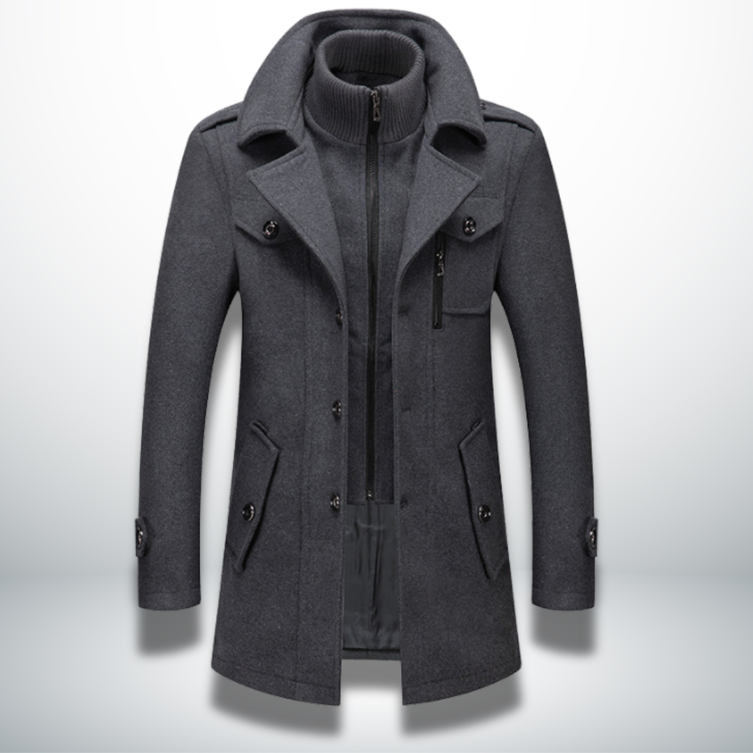 Men's Elegant Coat Jacket for Office and Casual in Grey
