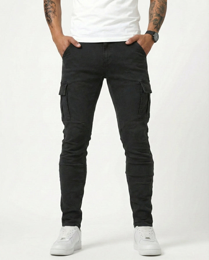 Men's Slim Cargo Trousers with Elastic Fit (13)