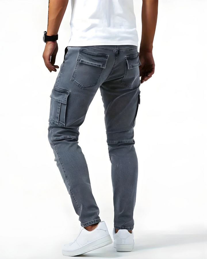 Men's Slim Cargo Trousers with Elastic Fit (9)