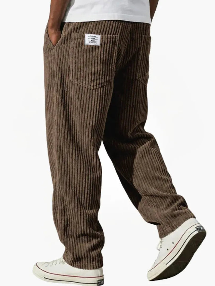 Men's Textured Trousers for Office and Casual in Brown