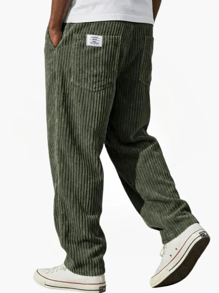 Men's Textured Trousers for Office and Casual in Green
