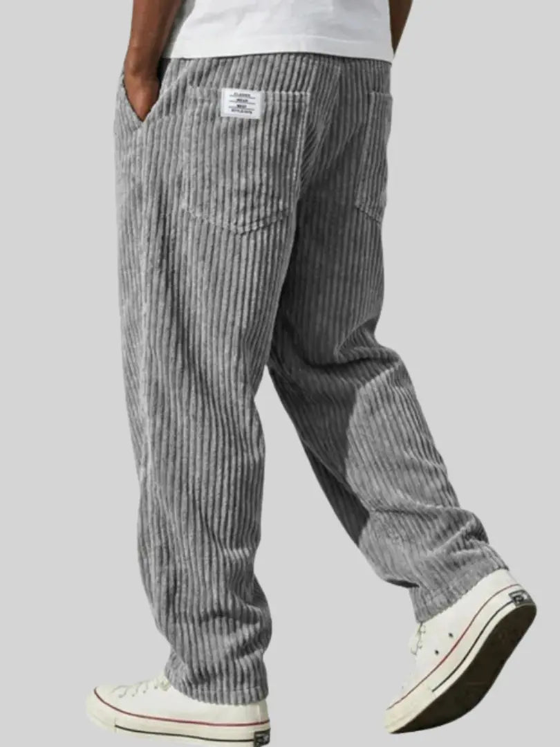 Men's Textured Trousers for Office and Casual in Grey
