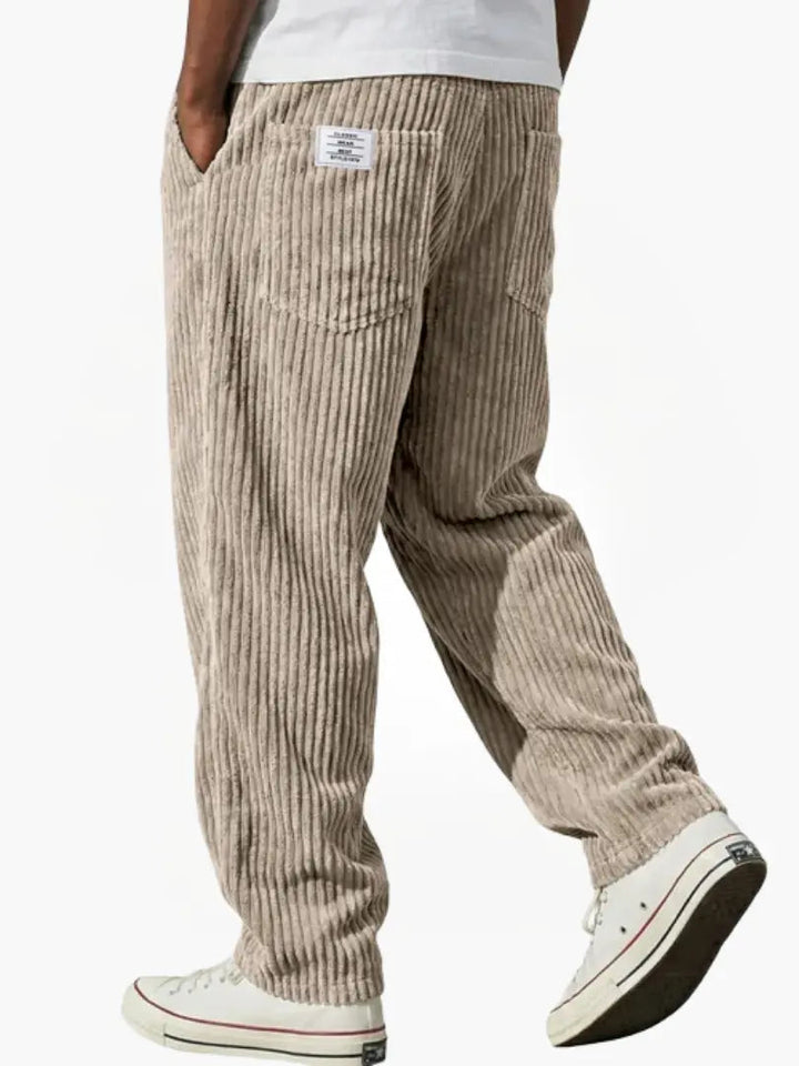 Men's Textured Trousers for Office and Casual in Khaki