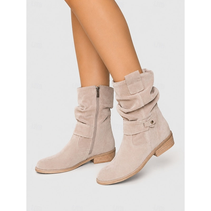 Women's Effortless Suede Ankle Boots with Block Heel