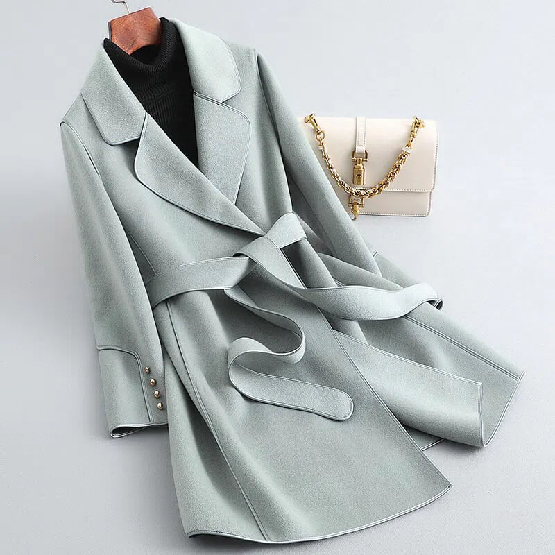 Women's Contemporary Long Belted Trench Coat