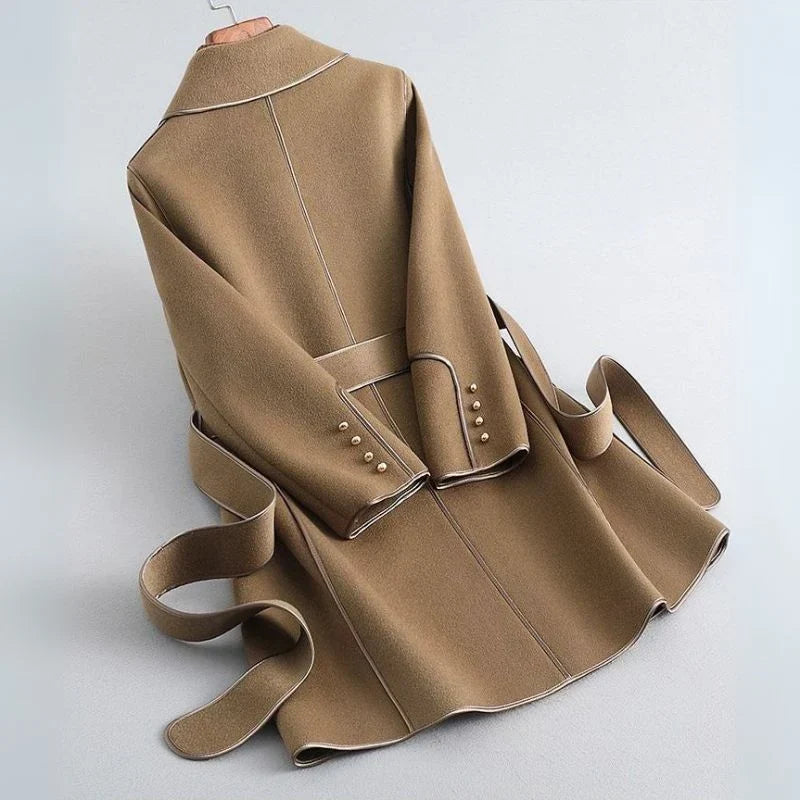 Women's Contemporary Long Belted Trench Coat