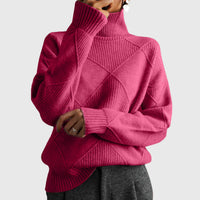 Women's Chic Oversized Ribbed Knit Turtleneck Sweater