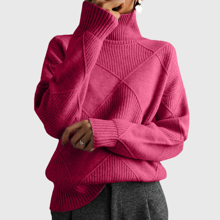 Women's Chic Oversized Ribbed Knit Turtleneck Sweater
