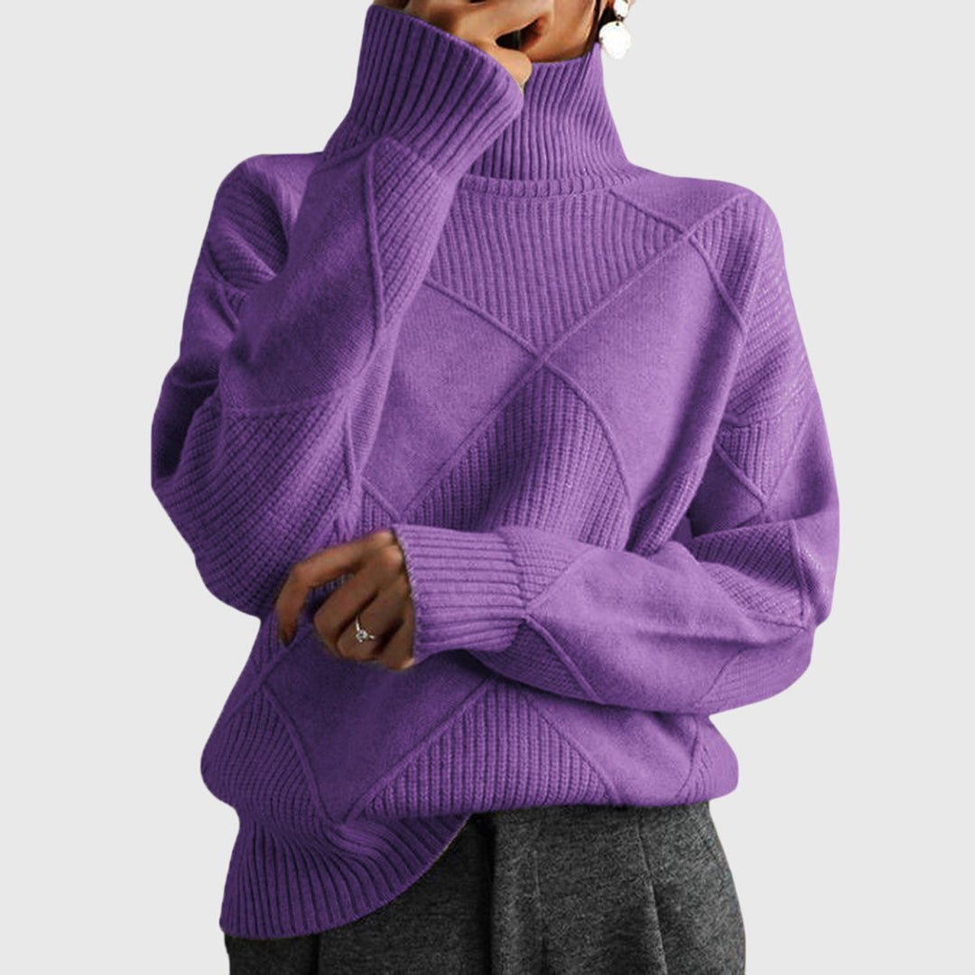 Women's Chic Oversized Ribbed Knit Turtleneck Sweater